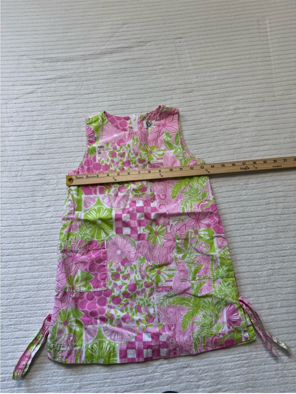 Lilly Pulitzer Pink & Lime Patchwork A-Line Dress - Picture 2 of 8